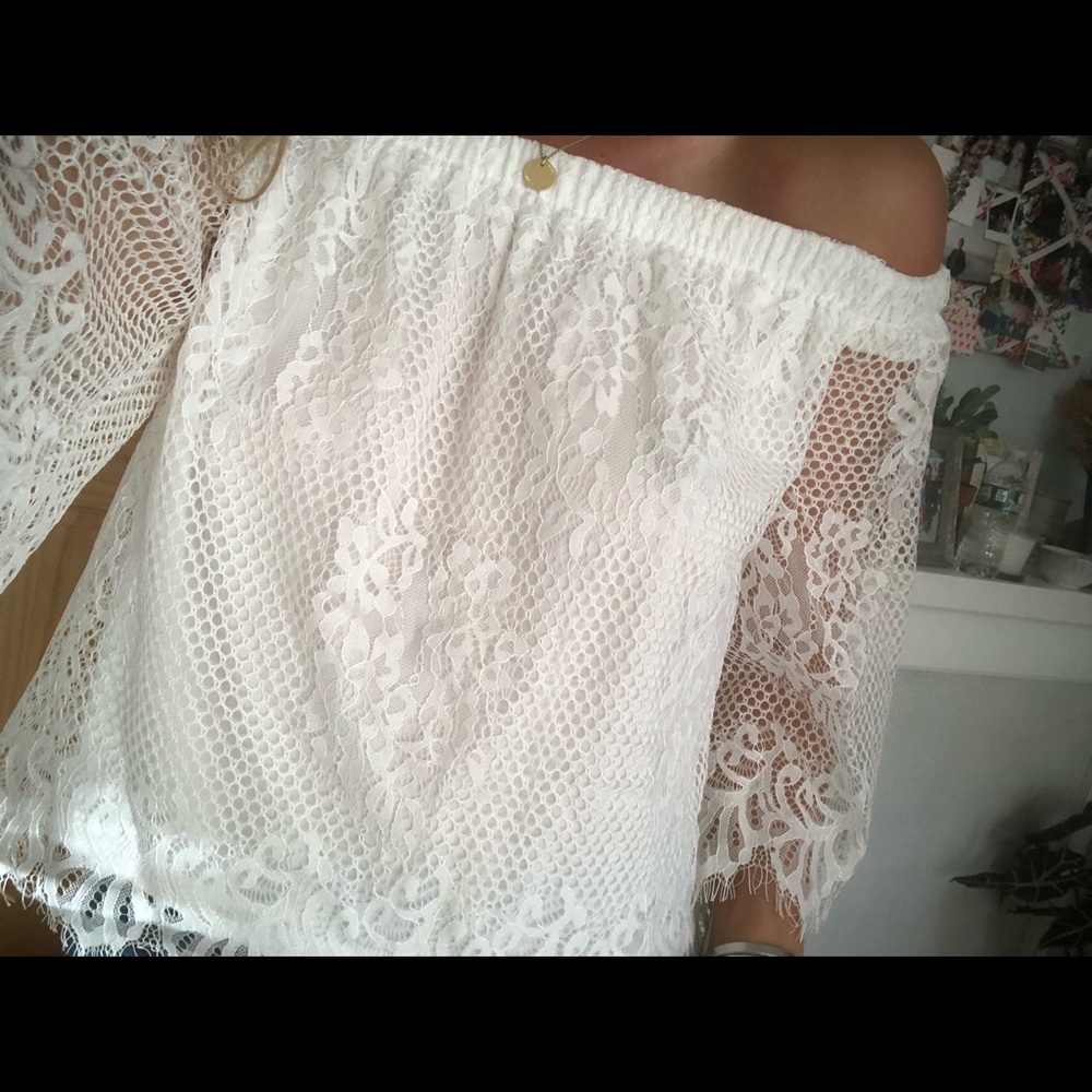 Lace off the shoulder top